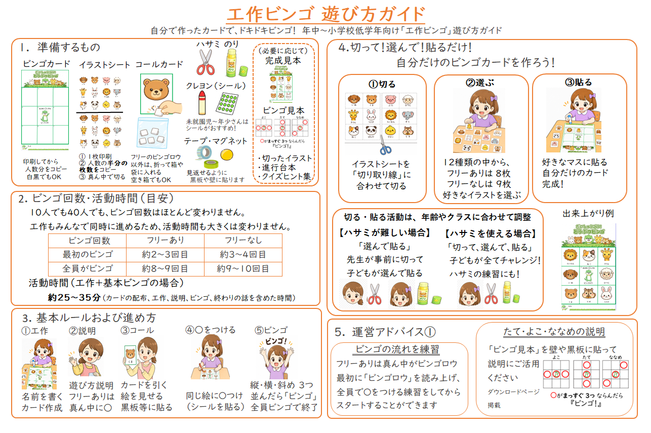 工作ビンゴ　ガイド　見本